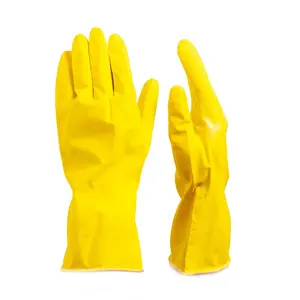 Lange Haushalts latex handschuhe Gelb