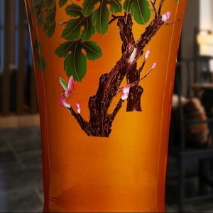 Nuovo Design di Jingdezhen: <span class=keywords><strong>Vaso</strong></span> da Terra Alto <span class=keywords><strong>in</strong></span> Porcellana Arancione, Artigianato Cinese - Product Image 6