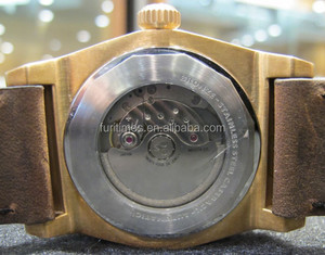 Montre de luxe vintage pour homme <span class=keywords><strong>Formil</strong></span> Top Branded Bronze, bracelet en cuir véritable italien, cadran en cristal saphir, style sport et mode - Product Image 4