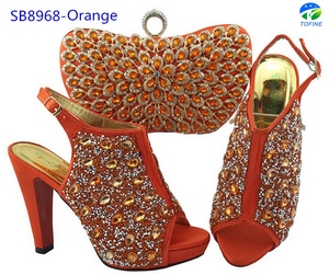 Zapatos DE BODA nigerianos de buena calidad más nuevos de moda y bolso de mano a juego