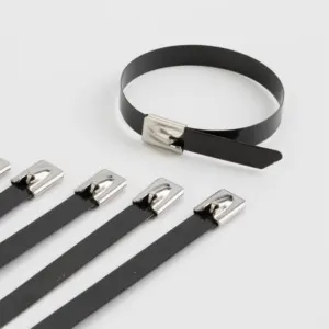 מקצועי נירוסטה כבל עניבה יצרן לייצר נעילה עצמית סוג PVC מצופה קשרי Zip