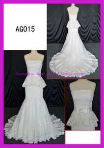 2014 Guangzhou New robes de mariée arrivée trompette de sirène avec jupe amovible / AG015 de dentelle <span class=keywords><strong>français</strong></span> - Product Image 1