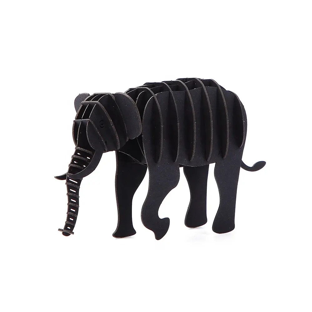 Quebra-cabeça de brinquedo 3d, elefante de animal de cartão