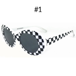 Plaid Kurt Cobain Bril Nirvana Kleine Geel Merk Vintage Stijl Ovale Slagkracht Hop Vrouwen Zonnebril Vrouwen Shades