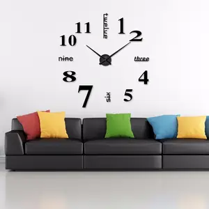 DIY दुबई दीवार घड़ी कक्ष कला गृह सजावट रचनात्मक घड़ी आधुनिक Horloge Wholesales बड़ा आकार 3D स्टीकर के साथ शादी के लिए क्वार्ट्ज