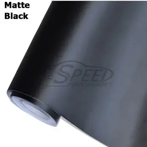 Bubble free 5ft x 98ft pvc self-adhesive black car body sticker 3m vinyl wrap matte