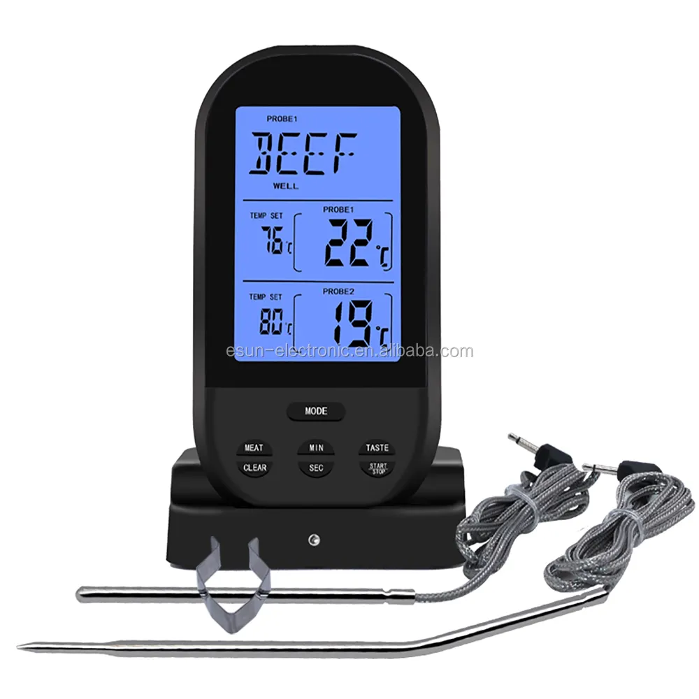 Digital Dual Probes Grill Wireless Cooking Food Meat Thermometer BBQ With Oven Probes For Beef Meat