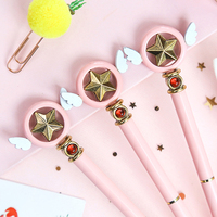 उच्च गुणवत्ता kwaii Cardcaptor Sakura लड़की ballpoint कलम रचनात्मक धातु छोटे पंख कलम 0.5mm