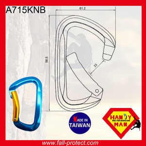 Heavy duty Rescue Outdoor Aluminum Material Bent Gate Rock Climbing D type Carabiner - Product Image 5