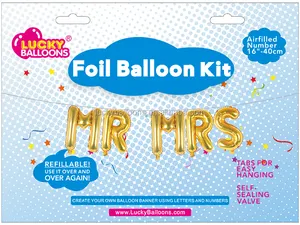 MR MRS wedding party elio ballons oro lettera foil balloons kit