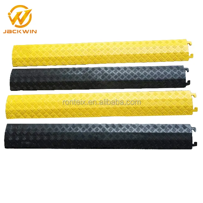 Yellow / Black Portable Floor Electrical Cable Tray PVC 1 Channel