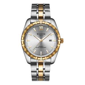 Montre à quartz de luxe WLISTH, modèle explosif, avec diamants, pour couple, bracelet en acier inoxydable, miroir croisé, pour affaires - Product Image 1