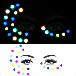 Autocollant de tatouage couleur <span class=keywords><strong>bijoux</strong></span> de visage phosphorescent et Halloween <span class=keywords><strong>bijoux</strong></span> de visage lumineux - Product Image 1