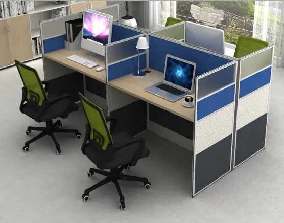 Modular moderno muebles de oficina 4 persona estación de trabajo de escritorio partición