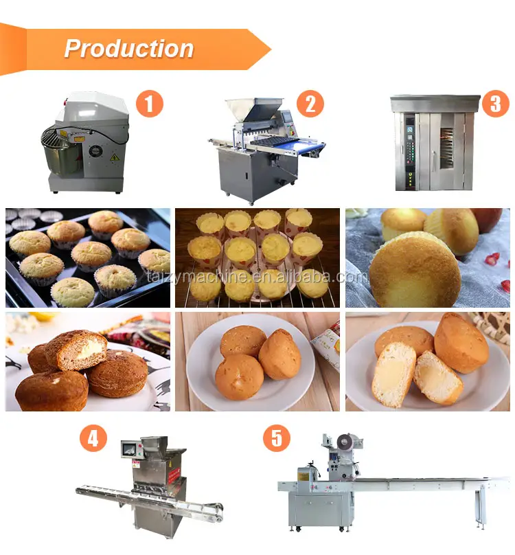 Lini Produksi Kue dengan Mesin Panggang Kue Semi Otomatis/Mesin Pembuat Kue Lapisan Otomatis
