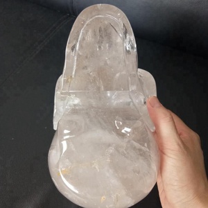Lifesize Ukiran Tangan Kerajinan Patung untuk Koleksi Alami Bening Kristal Tengkorak - Product Image 3