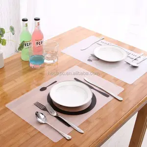 Hot Sale Eco-friendly PP Vinyl Placemats,Wholesale Waterproof Clear Placemats,Custom Easy To Clean Durable Table Mat Placemats