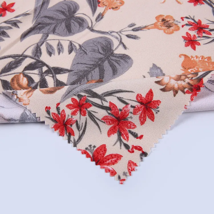 Tissu de crêpe à motif de fleurs, tissu en crêpe de la tradition chinoise, pas cher, vente en gros