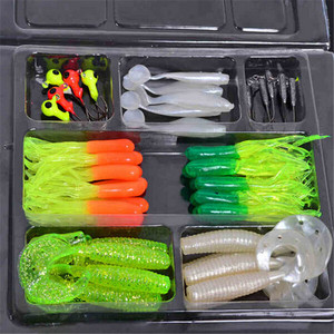 Juego de 35 señuelos de gusano suave, cebo de Pesca de carpa, 10 ganchos de plantilla de cabeza de plomo, Suite de simulación, aparejos de Pesca suaves para Pesca de <span class=keywords><strong>Lago</strong></span> - Product Image 1