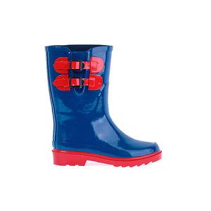 Logo imprimé kid pvc boot gousset côté solide couleur brillant fantaisie bottes en caoutchouc <span class=keywords><strong>noir</strong></span> enfants western en caoutchouc - Product Image 5
