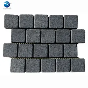 Baixo preço g684 malha preta costas basalto pedra cobblestone