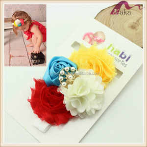 2017 Bébé doux bande de cheveux infantile enfants pneu Vintage Style Coiffe tête fleur Filles cheveux accessoires coton tissu - Product Image 6