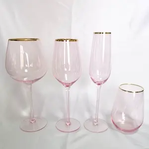 Vidro de cristal transparente phnomo penh, vidro rosa para festa de casamento, vinho, banquete, vidro de vinho