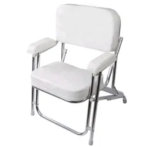 해양 하드웨어 공급 요트 프리미엄 접이식 갑판 의자 보트 좌석 알루미늄 프레임 스테인레스 스틸 접이식 갑판 의자