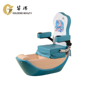 Chaise de massage pour les pieds en cuir PU doux de couleur violet pour enfants, salon de beauté, avec bol - Product Image 3