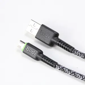 Оптовая продажа, универсальный нейлоновый кабель Micro Usb для быстрой зарядки мобильного телефона Android от фабрики budi