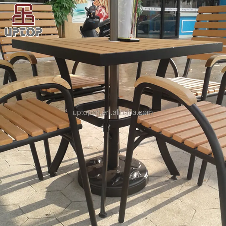 (SP-CS273) Personnalisé polywood extérieur meubles en plastique table chaise en bois meubles