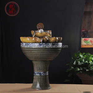 Fontana d'Acqua in Ceramica a Forma di Foglia di Loto su Larga Scala Fontana in Ceramica da <span class=keywords><strong>Giardino</strong></span> - Product Image 2