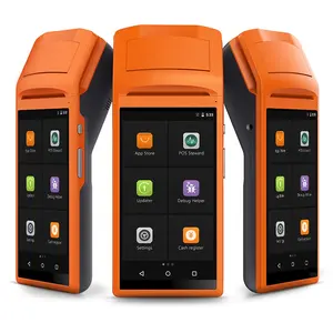 Wireless 4g tragbare epos system android touchscreen kontaktlose zahlung pos-terminal mit barcode scanner