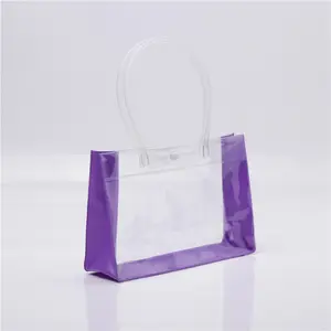 制造中国定制透明塑料手提包女式透明聚氯乙烯手提包女式手提包