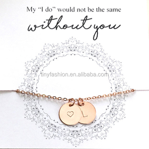 Regalo de Oro/Oro Blanco/Oro Rosa Intercambiables Personalizado Grabado Tag Charm Letra Redonda Collar de Encanto - Product Image 2