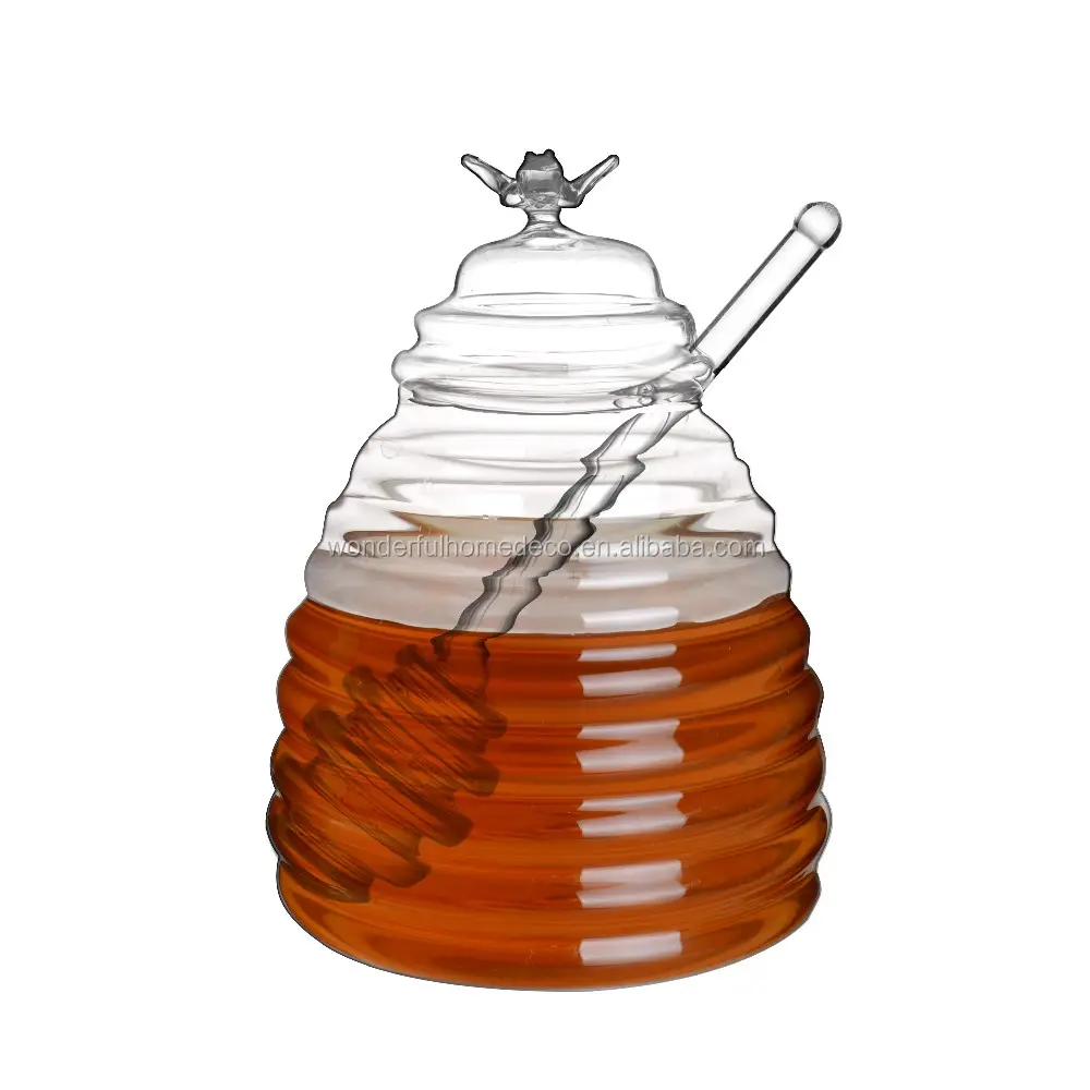 Food Safe Glass Jar For Honey With Glass Stirring Bar