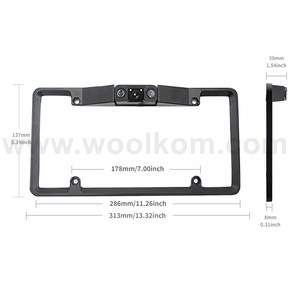 3 en 1 Reconnaissance du cadre de la plaque d'immatriculation américaine Caméra de recul Capteur de stationnement avec vision nocturne - Product Image 4