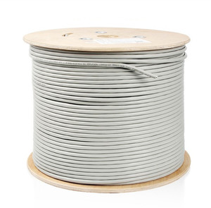 Feuille blindée solide de plénum gris de 1000 pieds Rouleau de 305m Câble Cat6 Tambour en bois Câble de mise en réseau de données - Product Image 1