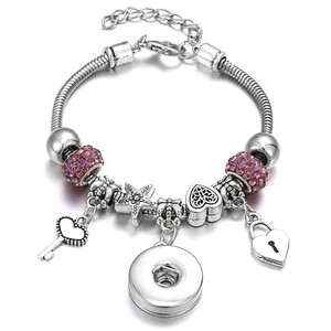 2018 Venta caliente estilo europeo grano del encanto de la aleación del cinc pulsera pareja con DIY del <span class=keywords><strong>amor</strong></span> para las mujeres - Product Image 4