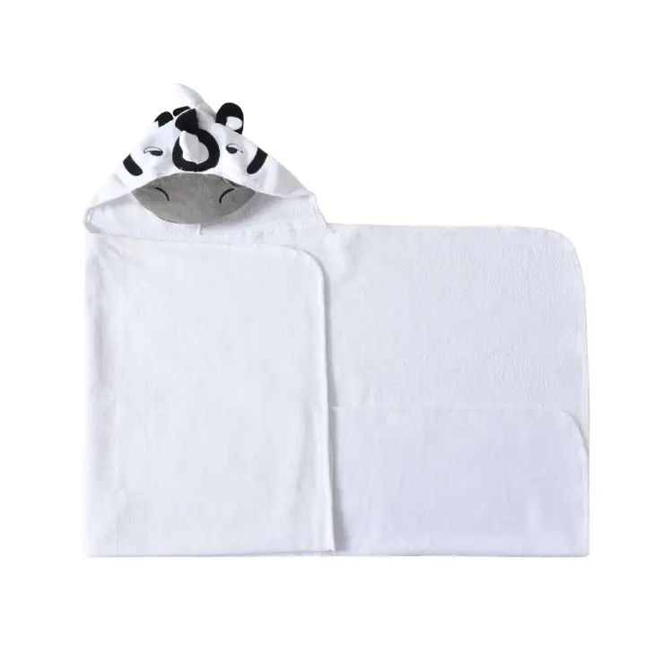 100% хлопок Пользовательские Вышитые органические 3D животных с капюшоном детское полотенце для ванной