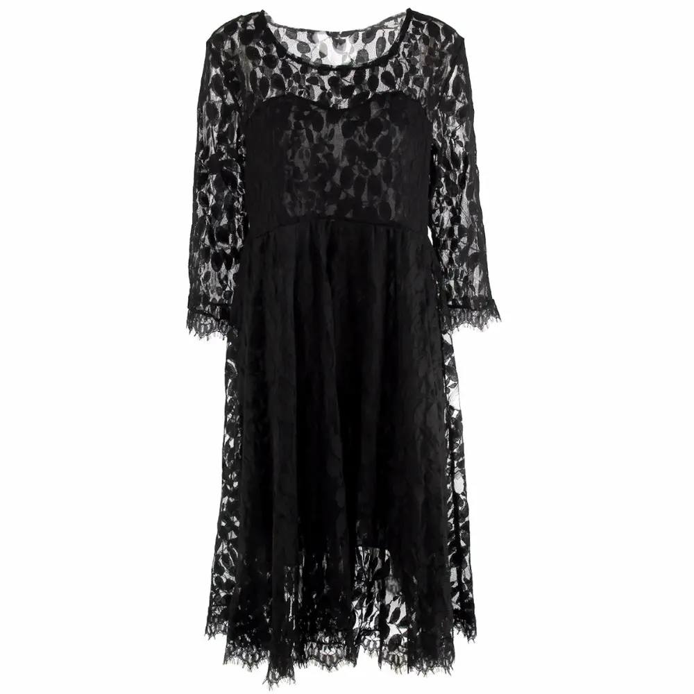 Puseky Black Lace Umstands kleider Langarm Schwangerschaft kleid Kleidung für Schwangere Herbst