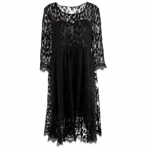 Puseky Black Lace Maternity Dresses Long Sleeve Pregnancy Dress Clothes for Pregnant Women Autumn