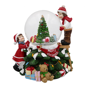 Tùy Chỉnh Giáng Sinh Glitter Tuyết Globe Với Hộp Quà Tặng Nhựa Dưới Cây Giáng Sinh - Product Image 2