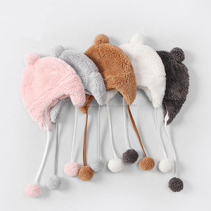 Promocional bebé <span class=keywords><strong>de</strong></span> invierno con orejeras <span class=keywords><strong>de</strong></span> <span class=keywords><strong>la</strong></span> nieve sombrero <span class=keywords><strong>chica</strong></span> <span class=keywords><strong>de</strong></span> piel <span class=keywords><strong>de</strong></span> invierno sombrero - Product Image 3