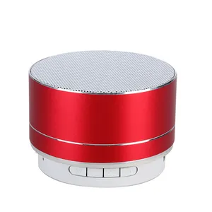 Altavoz inalámbrico A10, mini altavoz redondo pequeño y colorido de metal con radio fm y Bluetooth