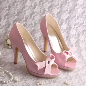 Элегантные туфли с открытым носком светло-розового цвета на высоком каблуке для женщин