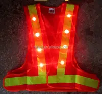 Maglia di sicurezza rosso ad alta visibilità maglia di sicurezza gilet ha condotto la luce giubbotto riflettente