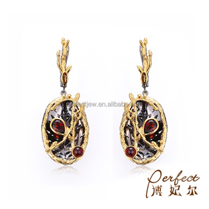 패션 디자인 태국 925 스털링 실버 드롭 귀걸이 쥬얼리 - Product Image 2