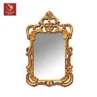 HY8263 антикварное роскошное уникальное декоративное настенное зеркало в рамке из искусственной кожи золотого цвета