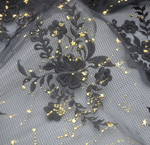 <span class=keywords><strong>Tissu</strong></span> organza décoratif floral, étoffe en dentelle pour robe de bal de promo, nouvelle collection européenne - Product Image 3